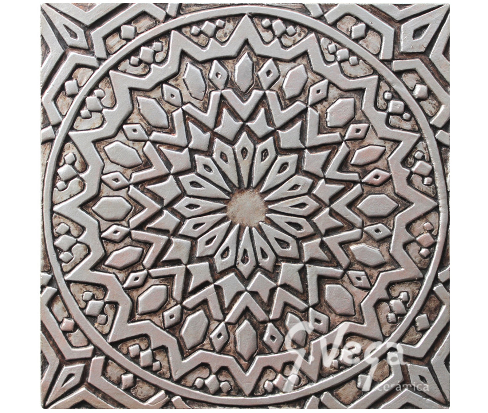 Moroccan Ceramic Art // Wall Tile With Moroccan Design// - Etsy