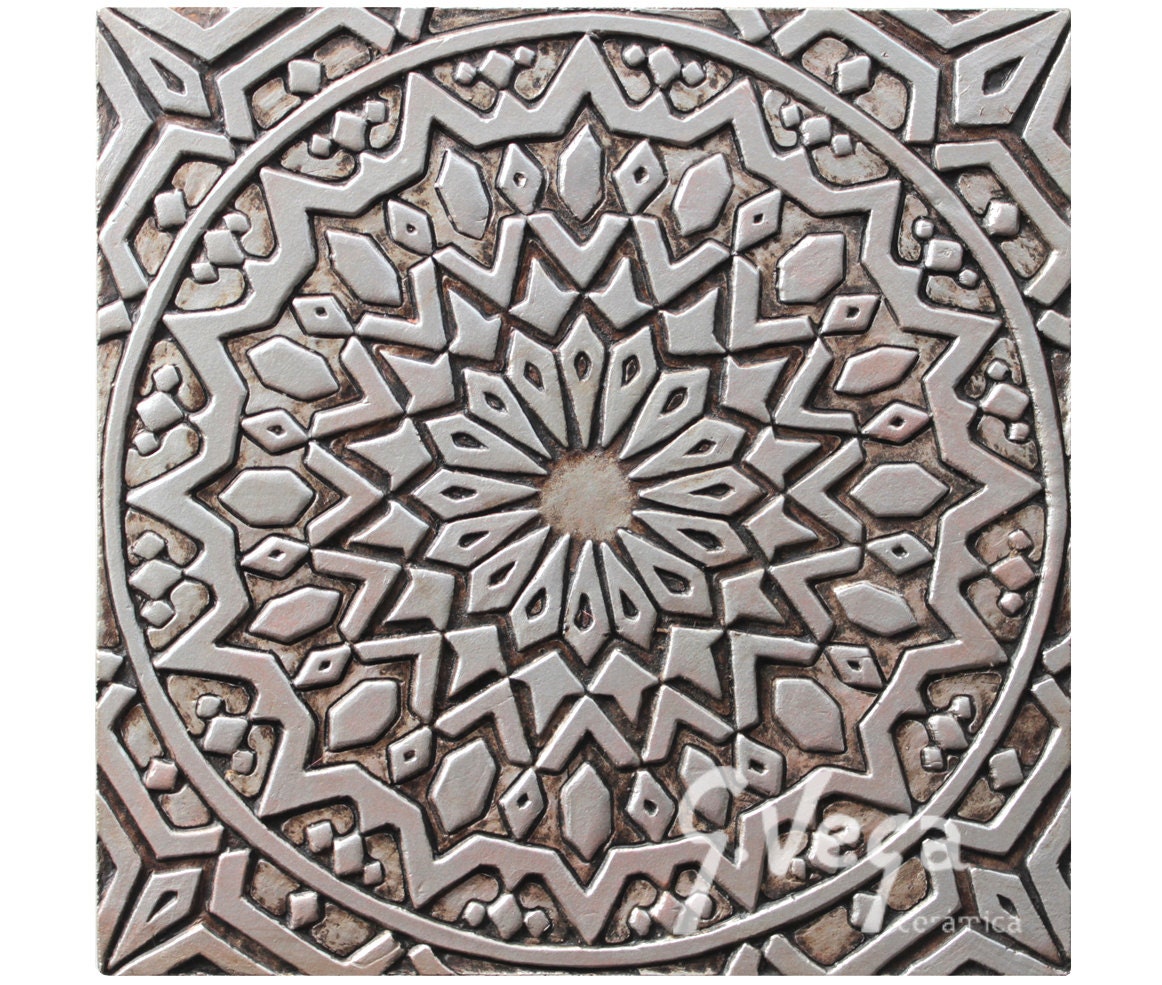 Moroccan Ceramic Art // Wall Tile With Moroccan Design// Etsy