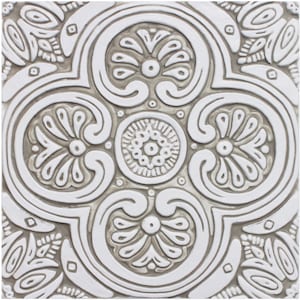 Ceramic Tile Wall Decor For Kitchen Backsplash Design, Tile Art For Outdoor Wall Design, Ceramic Tile Garden Decor,  Spanish #2 30cm Beige