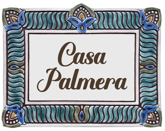 Personalized Ceramic House Name Sign: Handmade Tulip Decor