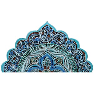 Decorative Arch For Doorway Or Window, Archway Decor Made From Ceramic, Ethnic Architrave, Arch Wall Decor, Mandala #2 52.5cm Turquoise