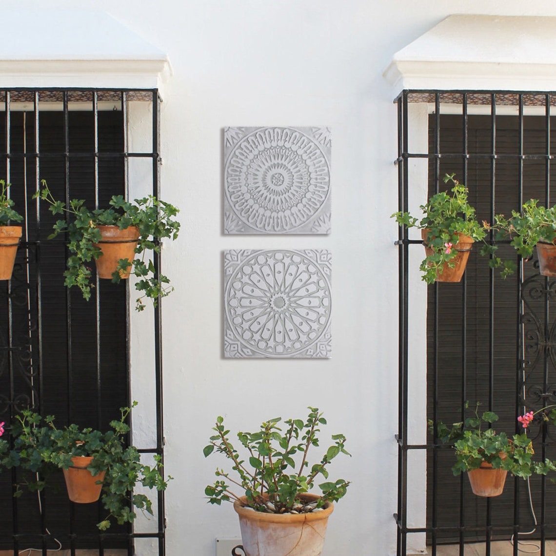 Wall Hanging Ceramic Tile Set 2 hand Painted Tiles for Etsy