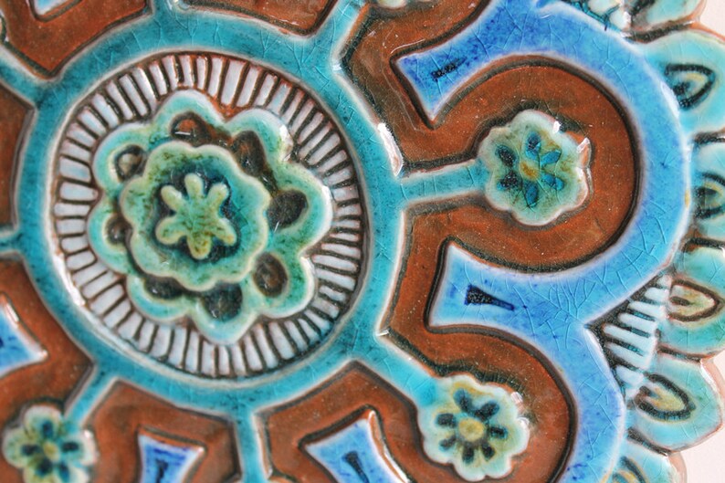 Outdoor Wall Art // Garden decor // Ceramic tiles // Yard art Etsy