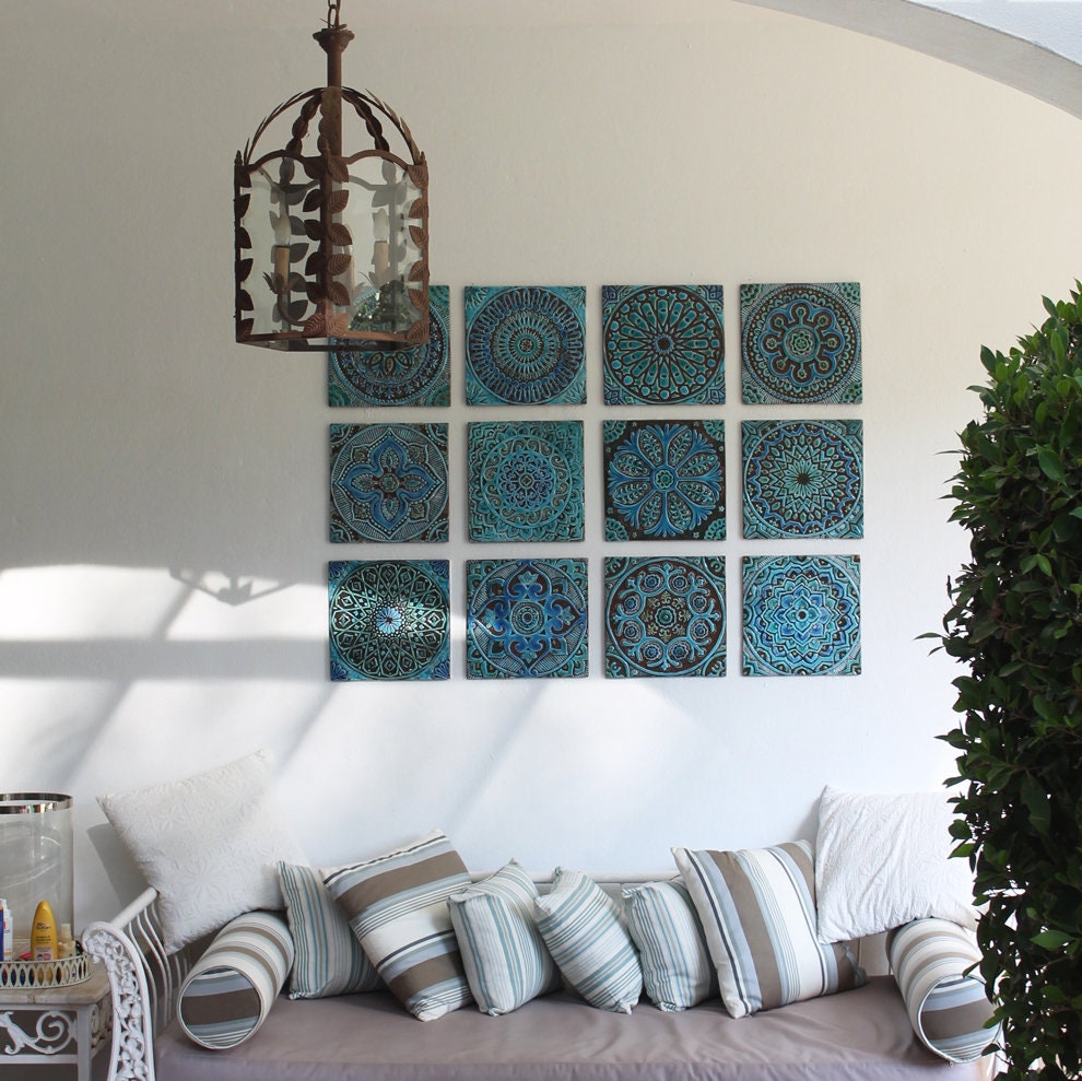 Wall Hanging With Moroccan Decor Moroccan Tile Blue and | Etsy