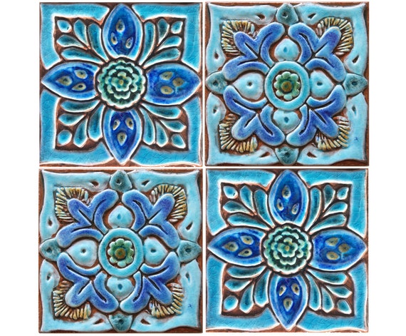Outdoor Wand Kunst Mit Suzani Design Keramik Fliesen Garten Etsy