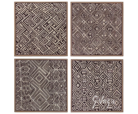 Decoracion Africana Pared Hecha De Ceramica Arte De La Pared Etsy