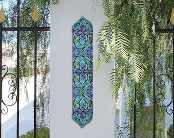 6 Tiles For Decor A Column,  Pillar With Arched Endings, Ceramic Tile, Tiles For Garden Decor, Tacos Pillards Moroccan 8cm Turquoise