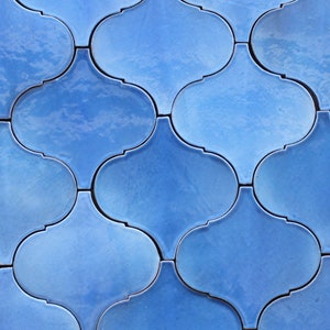 1 m2 Arabesque Tiles 10.76 Sq Ft Hand Painted Moroccan Tiles In Custom Color, Field Tiles, Ceramic Tiles, Kitchen Backsplash, Boho 17.3x17cm