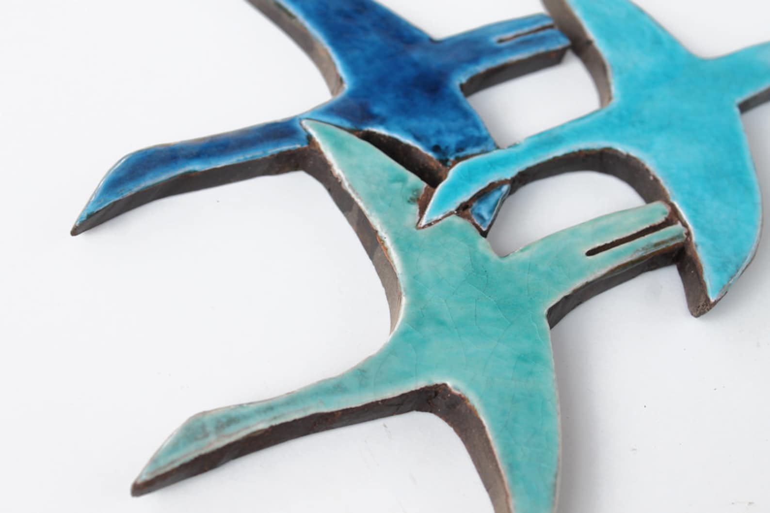 15 Flying Birds Outdoor Wall Art Made From Ceramic Ceramic Etsy