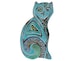 Ceramic cat // Cat sculpture // Cat Wall art // Ceramic art // Cat ornament // Deco cat left // 26cm // Turquoise 