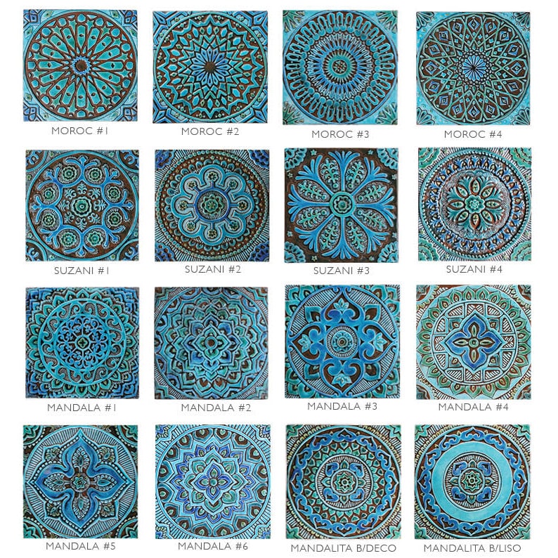 Garden Decor With Mandala Design, Outdoor Wall Art, Ceramic Tile, Yard Art, Wall Sculpture, Decorative Art Tiles, Mandala 5 30cm Turquoise image 5