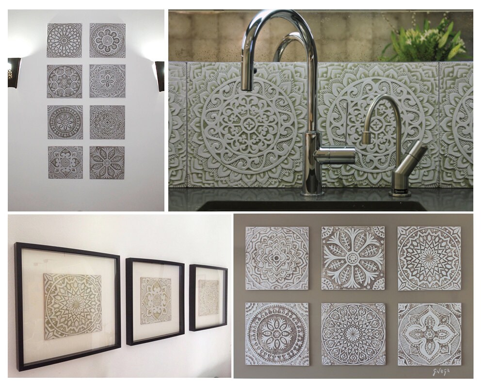 Bathroom decor // Ceramic tiles // Bathroom Wall decor // Etsy