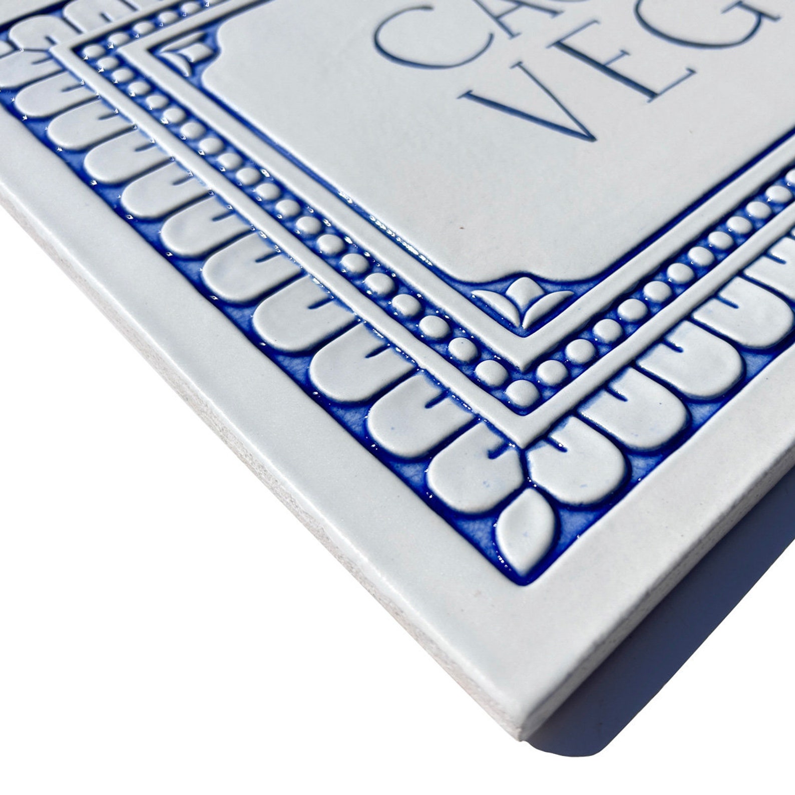 Relief Address Sign Custom Ceramic House Plaque: Deep Relief Address Sign, Blue & White - Etsy