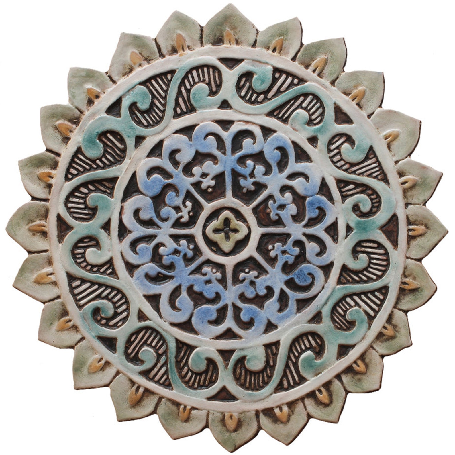 3 Decorative Ceramic Tiles for Wall Decor Outdoor Wall Art Etsy