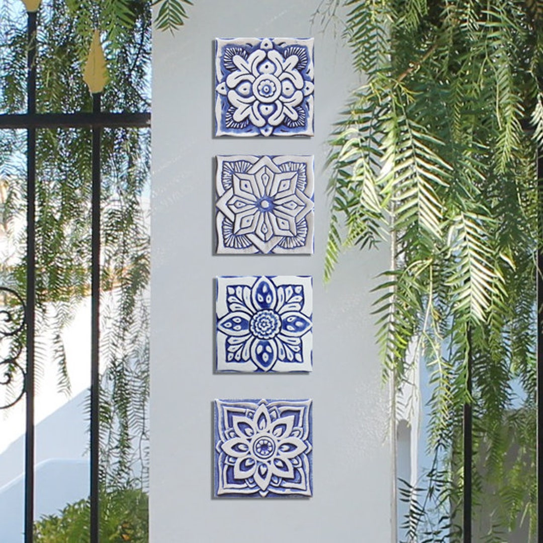 Garden Decor Tile Wall Art Ceramic Wall Art for Garden Decor Etsy