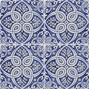 4 Large Spanish Tiles, Ceramic Tiles For Kitchens And Bathrooms, Tile Backsplash, Decorative Tile Kitchen Backsplash #7 30cm Blue&White