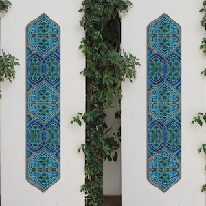 6 Ceramic Decorative Tiles, Tiles For Design A Column, Moroccan Wall Art, GardenArt, Garden Decor, Ceramic Tile, 2 Sets Moroc 15cm Turquoise