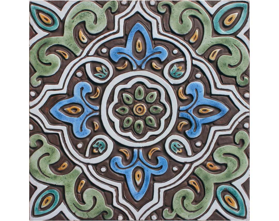 Spanish Tile Yard Art Ceramic Wall Art for Garden Outdoor Etsy