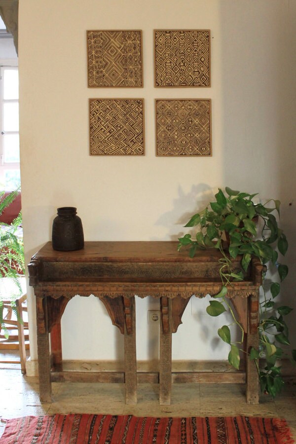 4 African Wall Hangings Made From Ceramic and Glazed in Etsy