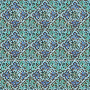 9 Handmade Tile, Ceramic Tile For Kitchens Bathrooms And Wall Art, Large Spanish Tile, Tile Backsplash, Tile Art, Spanish #3 30cm Turquoise