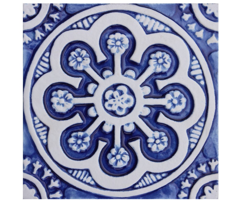 Ceramic Tile for Yard Art Outdoor Wall Art in Floral Design Etsy