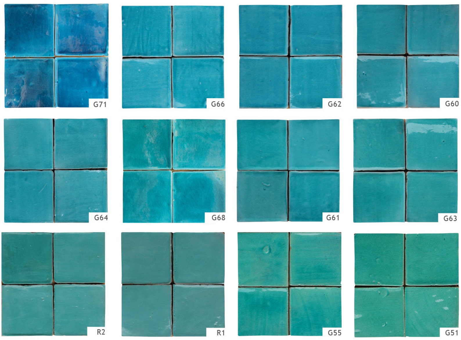 Plain Ceramic Tiles Handmade in Spain Hand Painted Tiles for Etsy