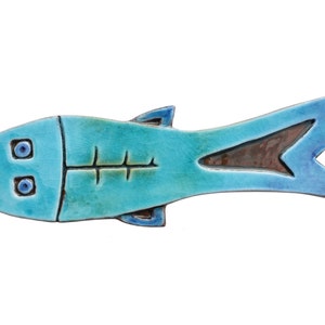 Ceramic Fish Art, Fish Wall Art, Fish Wall Hangings, Ceramic Art, Fish Ornament, Artistic Wall Decor, Ceramic Fish #3 28cm  Turquoise