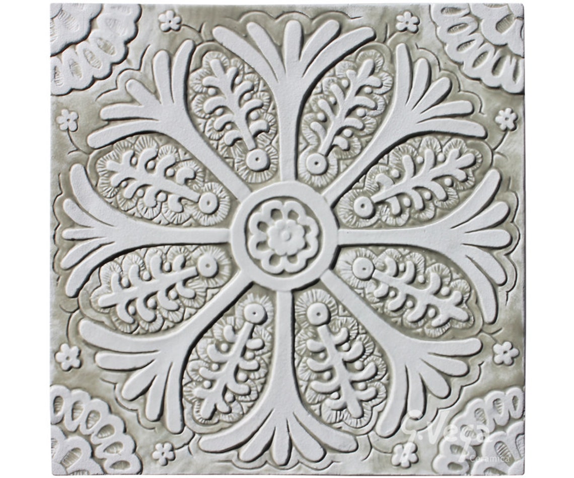 Garden wall art // Ceramic tiles // Garden decor // Garden art Etsy