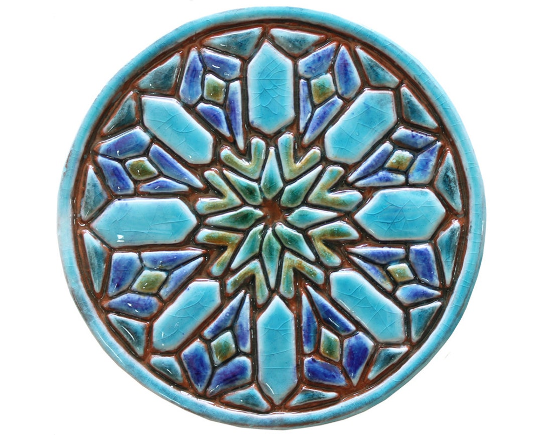 Moroccan Garden Decor, Ceramic Tile With Moroccan Design, Moroccan Tile
