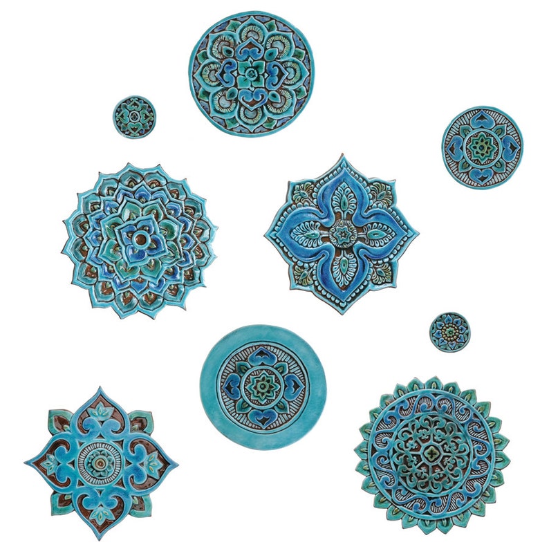 Mandala Wall Hanging Mandala Tile Garden Art Mandala Wall Etsy