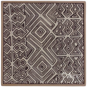 Ceramic tile with African design glazed in neutral tones, Decorative tile, Wall tile, Handmade tile, Bathroom tile , African tile #4, 32.5cm