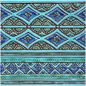 Ceramic Tile For Kitchen Design, Outdoor Wall Art, Decorative Tile, Kitchen Backsplash Tile, Large Handmade Tile, Tapestry #6 30cm Turquoise