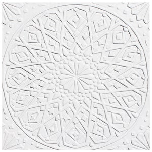 Bathroom Wall Decor With Moroccan Design, Ceramic Tile, Relief Mosaic With Moroccan Decor, Bathroom Art, Moroccan #4 30cm White