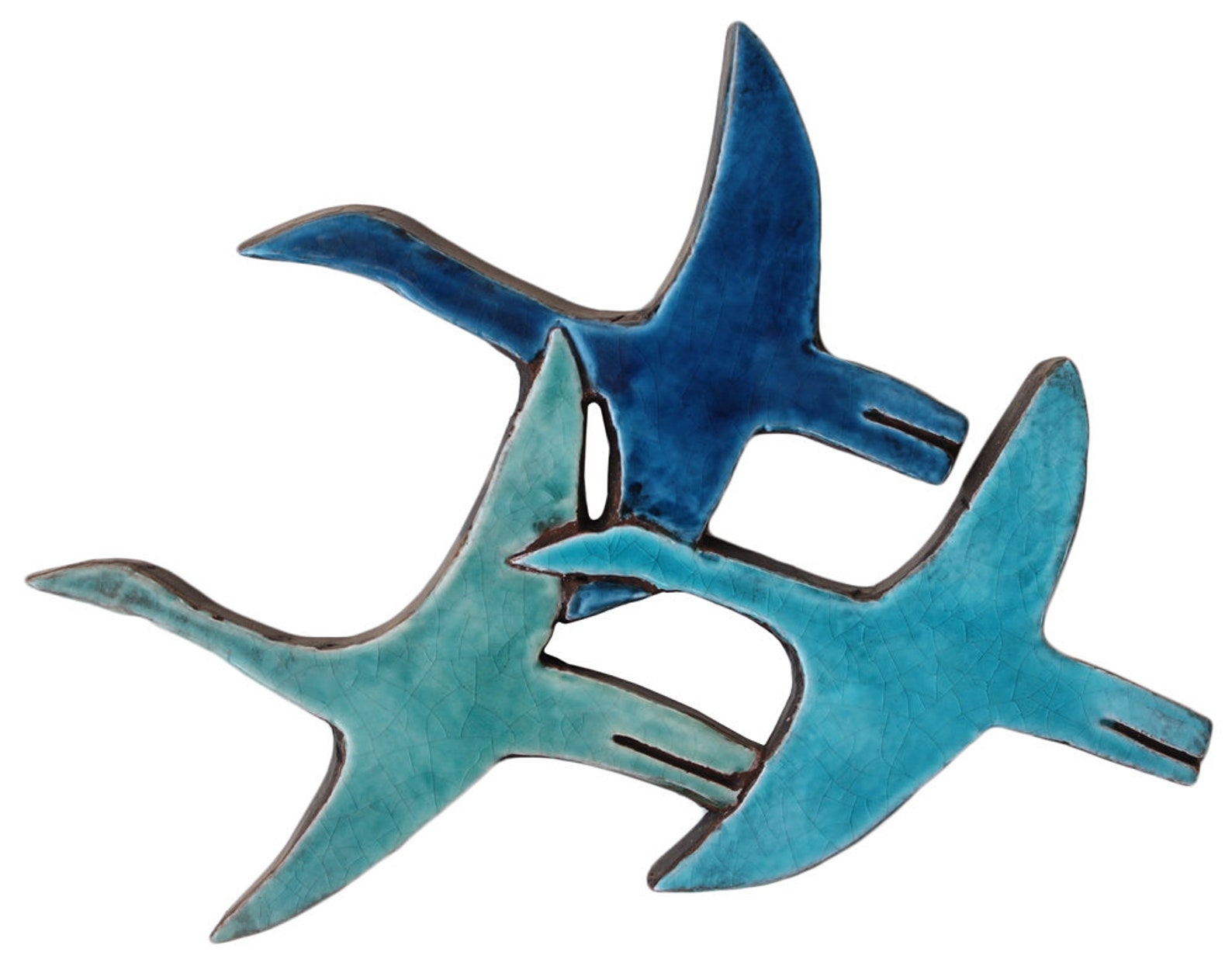 20 Flying Birds Outdoor Wall Art Made From Ceramicoutdoor Etsy