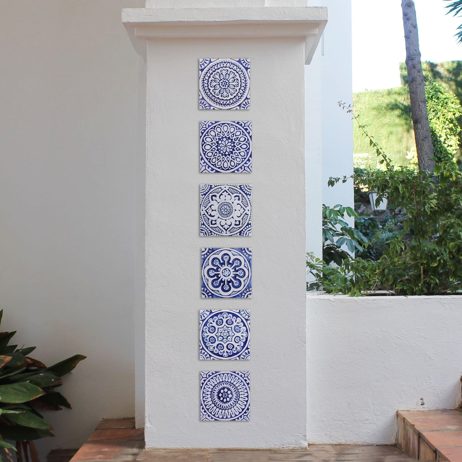 Unique 12 Ceramic Tiles Outdoor Wall Art Garden Wall Decor Etsy