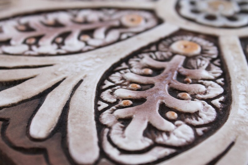 Bathroom Wall Decor Tiles With Suzani Design Floral Ceramic Etsy