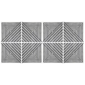8 Abstract Wall Hangings Made From Ceramic, Wall Art, Large Wall Tiles Installation For Garden, Abstract Wall Art, 30cm/11.8&quot; Black&White
