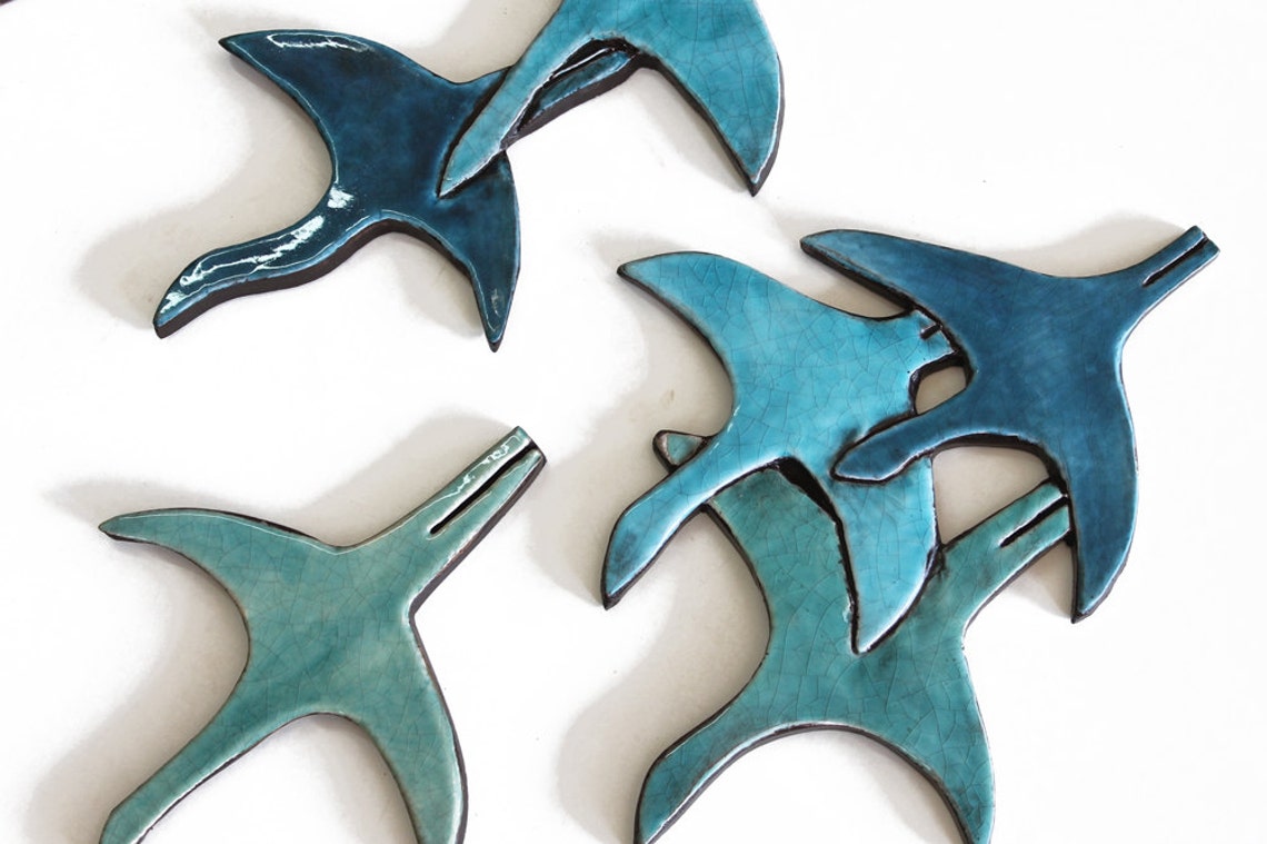6 Flying Birds Wall Art Made From Ceramic for Outdoor Wall Etsy UK