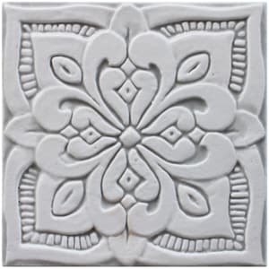 Ceramic Wall Art With Moroccan Design, Exterior Ceramic, Interior Tile, Morocco With Relief, Spanish Tile, Home Style, Moroc #4 15cm Grey