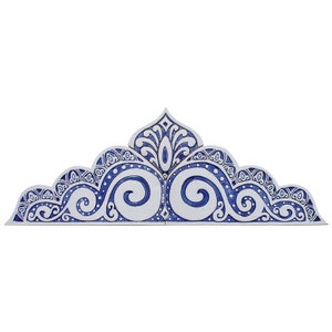 Decorative Arch For Doorway Or Window, Archway Decor Made From Ceramic, Ethnic Architrave, Arch Wall Decor #3 Blue&White 31.2&quot; / 79.5cm