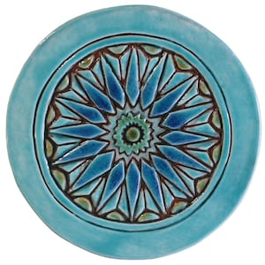 Bathroom Wall Art With Moroccan Design, Ceramic Tiles, Bathroom Decor, Garden Design, Moroccan  Decor, Moroccan #2 Circle 21cm Turquoise
