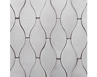 1 m2 Hourglass tiles (10.76 Sq ft) Ceramic tiles customizable color for kitchen splashback or statement bathroom, Handmade tiles, 8 x 20cm