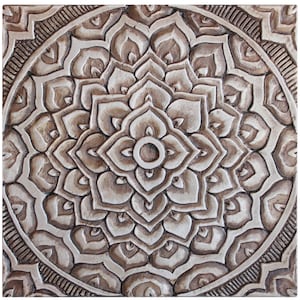 Yard Art, Garden Decor, Garden Art, Ceramic Tiles, Outdoor Wall Art, Decorative Wall Tiles, Outdoor Wall Accents Mandala #2 30cm Aged Silver