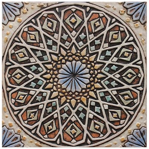 Moroccan Wall Art Made From Ceramic, Ceramic Wall Art For Outdoor Wall Art, Bathroom Wall Decor, Hanging Wall Decor, Moroc #4 30cm Matt Blue