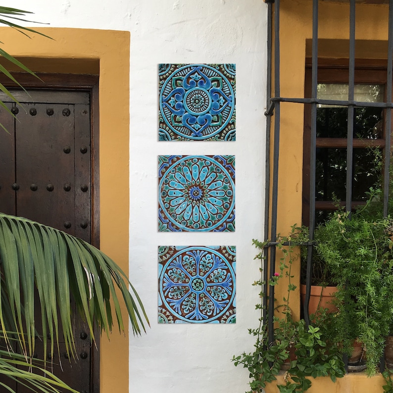 Garden Decor Ceramic Tile Moroccan Outdoor Wall Art and Etsy