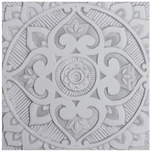 Mandala Tile Design Made From Ceramic, Decorative Tile For Living Wall Art, Ethnic Ceramic Tile, Handmade Spanish Tile, Mandala #3 30cm Grey