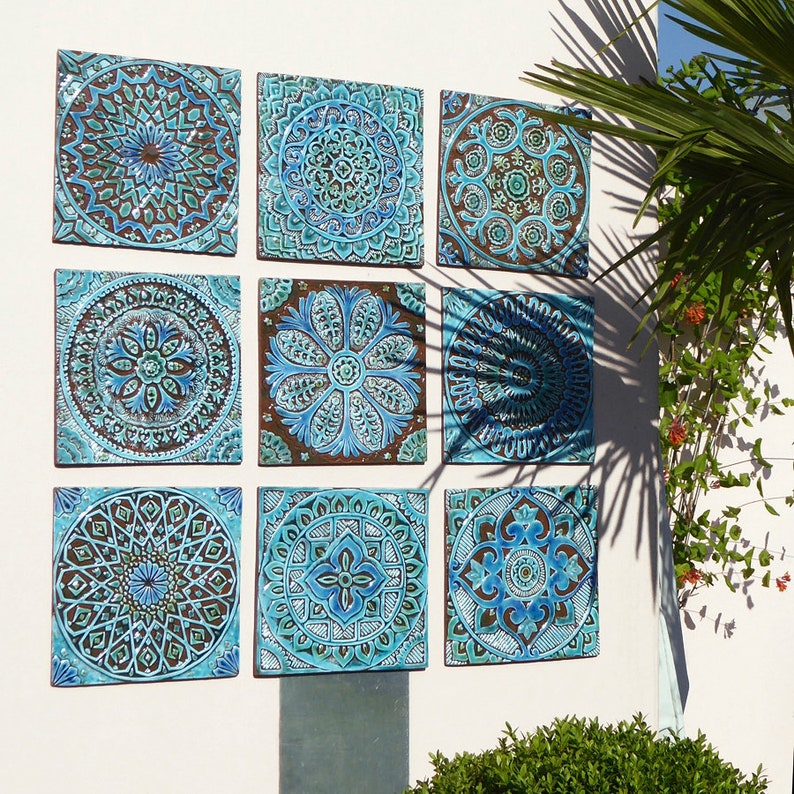 Mandala Wall Hanging Made From Ceramic Outdoor Wall Art Etsy