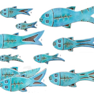 Ceramic fish art // Fish wall art // Fish wall hangings // Ceramic art // Fish ornament // Ceramic fish 3 // Turquoise image 2