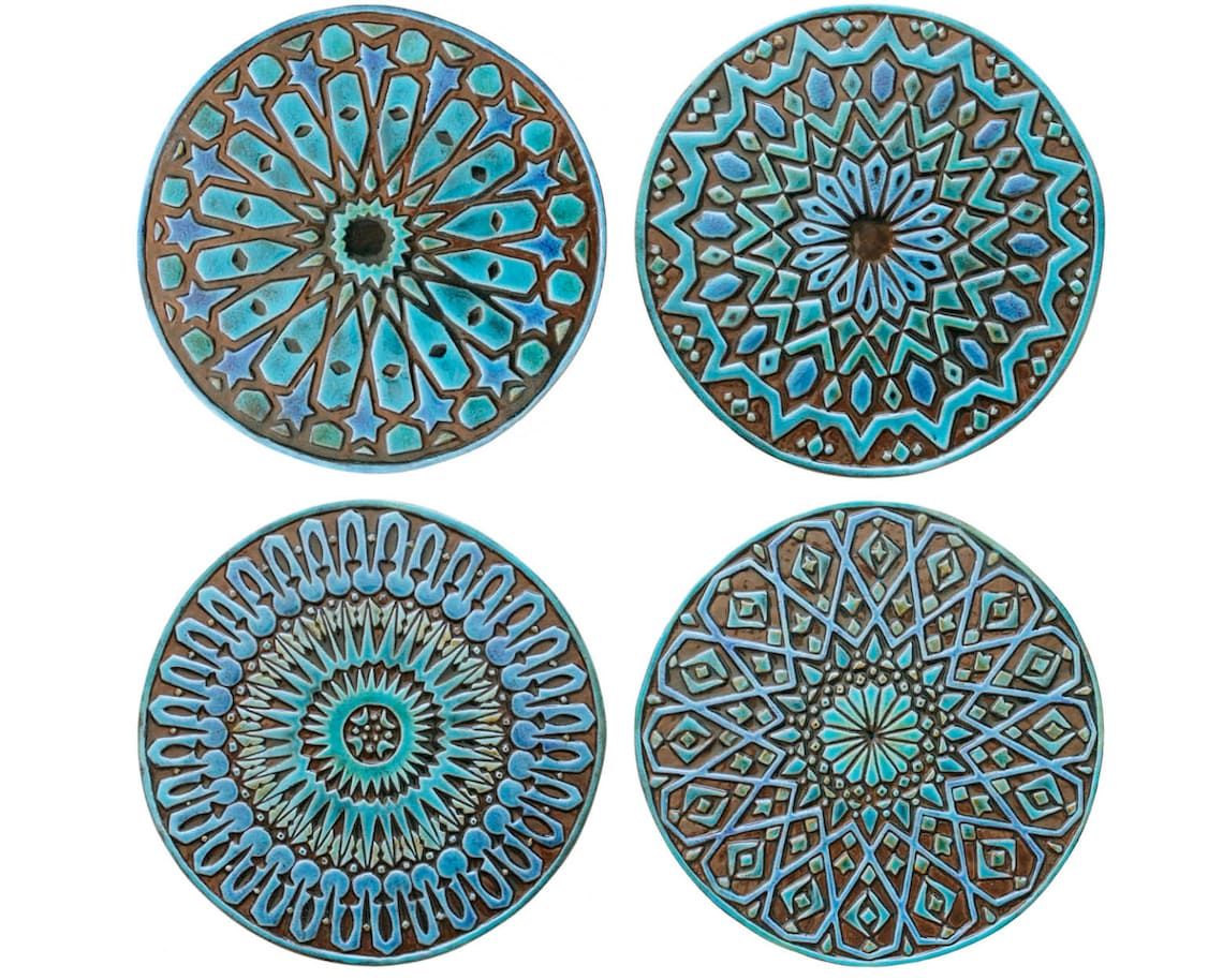 Garden decor // Ceramic tiles // Outdoor Wall Art // Yard art Etsy