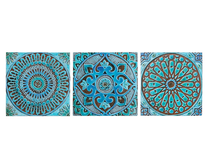 Set of 3 Wall Hangings Made From Ceramic Outdoor Wall Art | Etsy